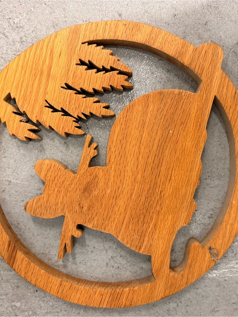 Vtg 13” Cat Silhouette Wood 3D Wall Decor Kitschy Art
